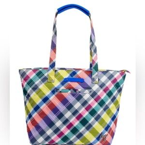 Lug Skyliner Tote. Playful Plaid. NWT